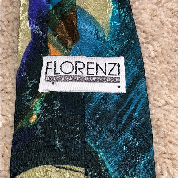 Florenzi Men’s Tie - Teal & Purple - Picture 3 of 4